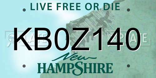 KB0Z140 New Hampshire License Plate