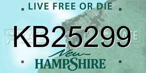 KB25299 New Hampshire License Plate