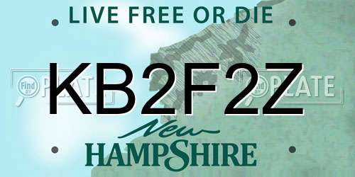 KB2F2Z New Hampshire License Plate