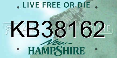 KB38162 New Hampshire License Plate