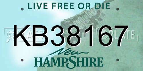 KB38167 New Hampshire License Plate