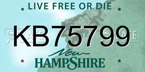 KB75799 New Hampshire License Plate