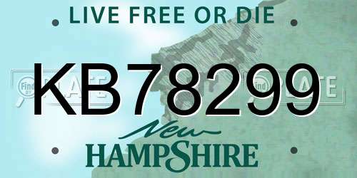 KB78299 New Hampshire License Plate