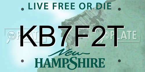 KB7F2T New Hampshire License Plate