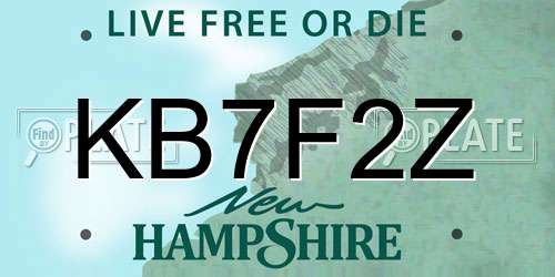 KB7F2Z New Hampshire License Plate