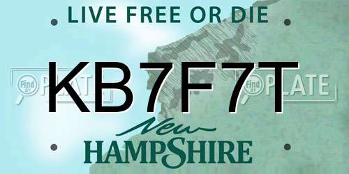 KB7F7T New Hampshire License Plate