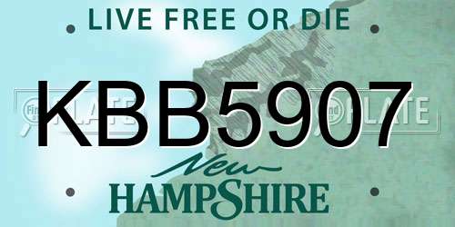 KBB5907 New Hampshire License Plate