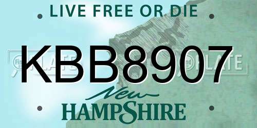 KBB8907 New Hampshire License Plate
