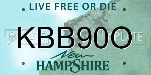 KBB90O New Hampshire License Plate
