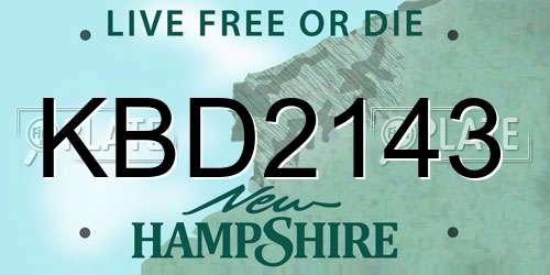 KBD2143 New Hampshire License Plate