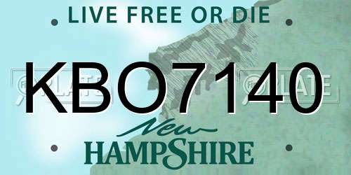 KBO7140 New Hampshire License Plate