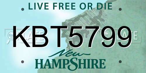 KBT5799 New Hampshire License Plate