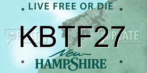 KBTF27 New Hampshire License Plate