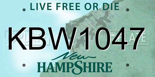 KBW1047 New Hampshire License Plate