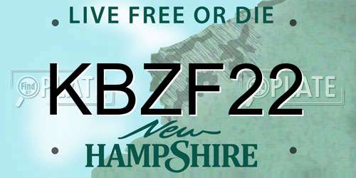 KBZF22 New Hampshire License Plate