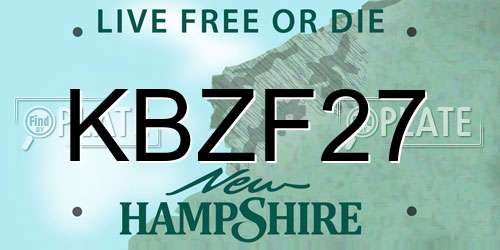 KBZF27 New Hampshire License Plate