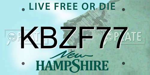KBZF77 New Hampshire License Plate