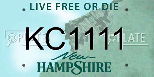 KC1111 New Hampshire License Plate