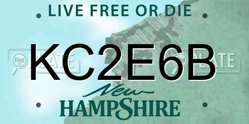 KC2E6B New Hampshire License Plate