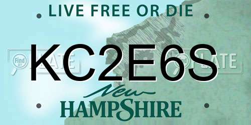 KC2E6S New Hampshire License Plate