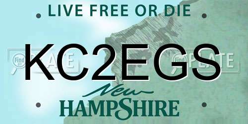 KC2EGS New Hampshire License Plate