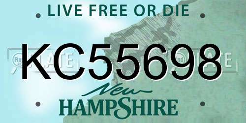 KC55698 New Hampshire License Plate