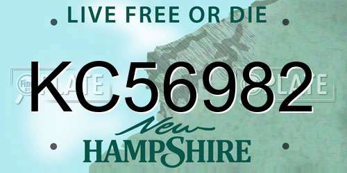 KC56982 New Hampshire License Plate