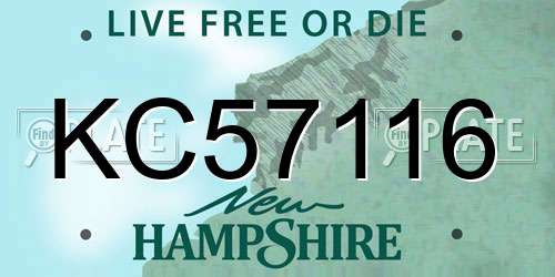 KC57116 New Hampshire License Plate