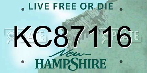 KC87116 New Hampshire License Plate