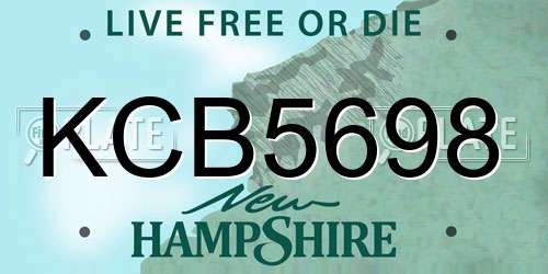 KCB5698 New Hampshire License Plate