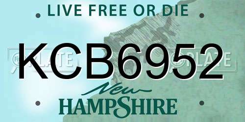 KCB6952 New Hampshire License Plate