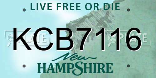 KCB7116 New Hampshire License Plate