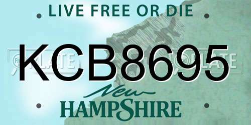 KCB8695 New Hampshire License Plate