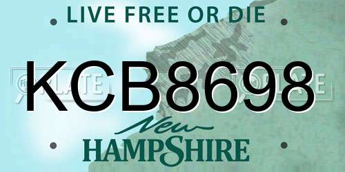 KCB8698 New Hampshire License Plate