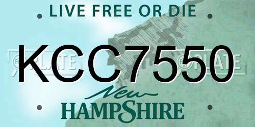 KCC7550 New Hampshire License Plate