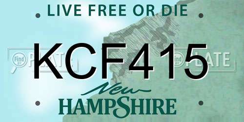 KCF415 New Hampshire License Plate