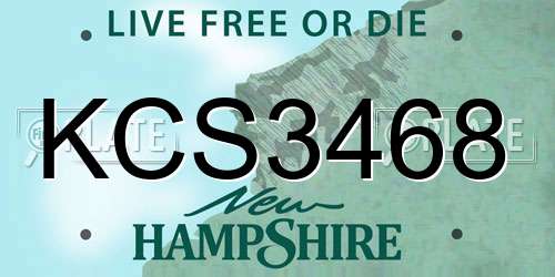 KCS3468 New Hampshire License Plate