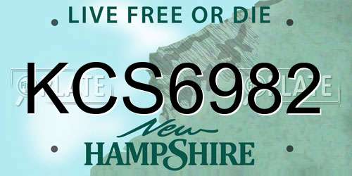 KCS6982 New Hampshire License Plate