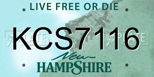 KCS7116 New Hampshire License Plate