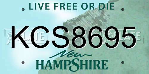 KCS8695 New Hampshire License Plate