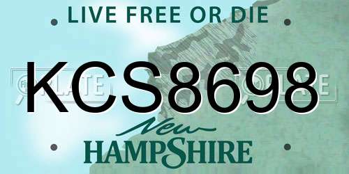 KCS8698 New Hampshire License Plate