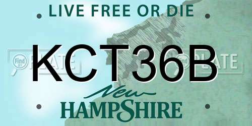 KCT36B New Hampshire License Plate