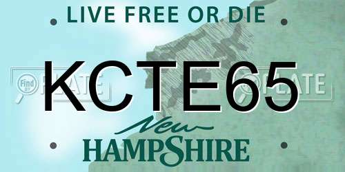 KCTE65 New Hampshire License Plate