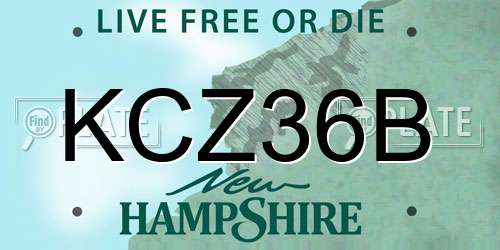 KCZ36B New Hampshire License Plate