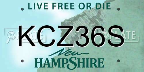KCZ36S New Hampshire License Plate