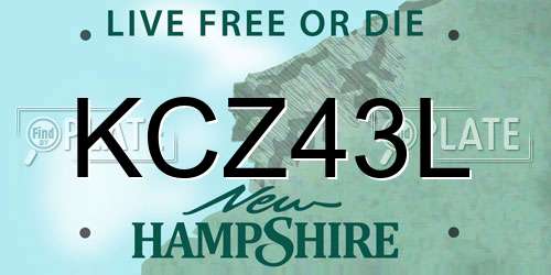 KCZ43L New Hampshire License Plate
