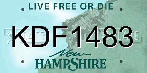 KDF1483 New Hampshire License Plate