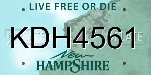 KDH4561 New Hampshire License Plate