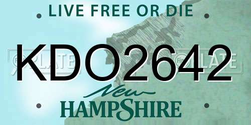 KDO2642 New Hampshire License Plate