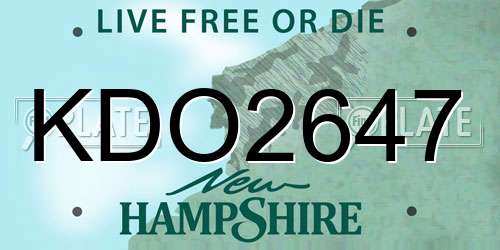 KDO2647 New Hampshire License Plate